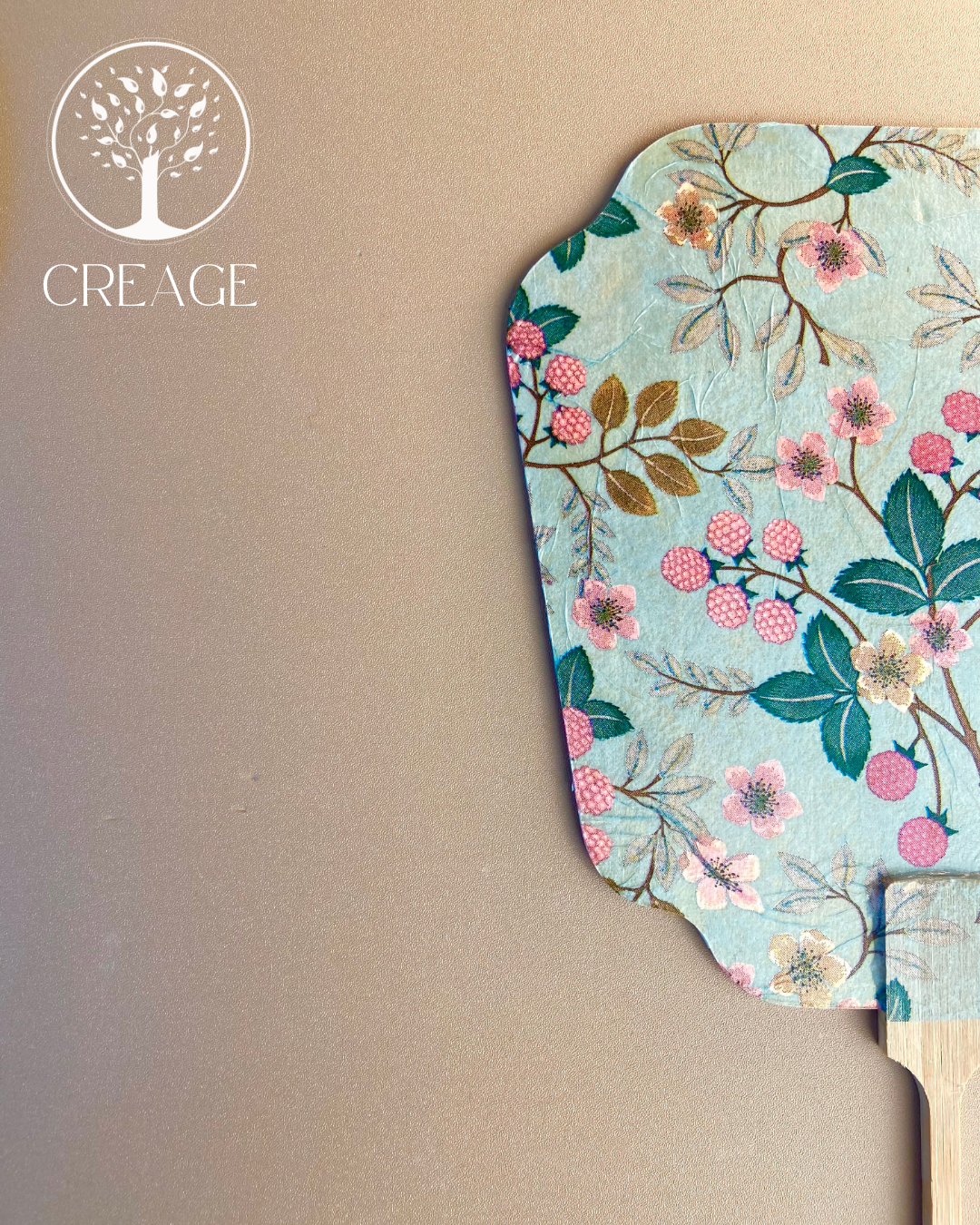 蝶古巴特團扇丨Decoupage Circular Fan