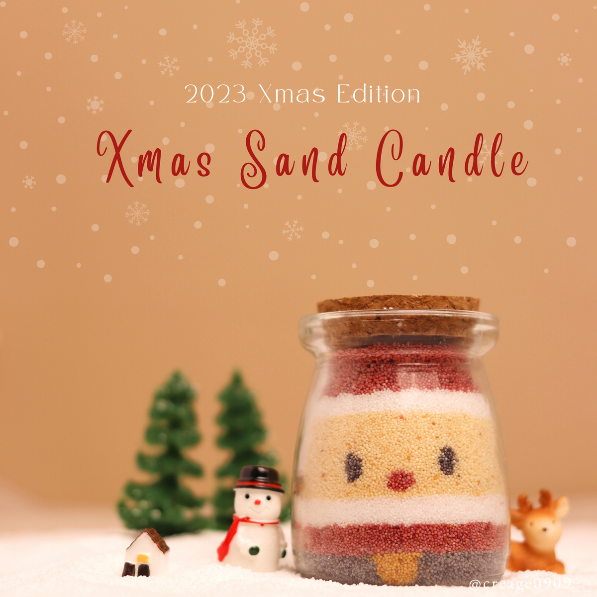 聖誕老人沙畫蠟燭 ︱ Xmas Sand Candle