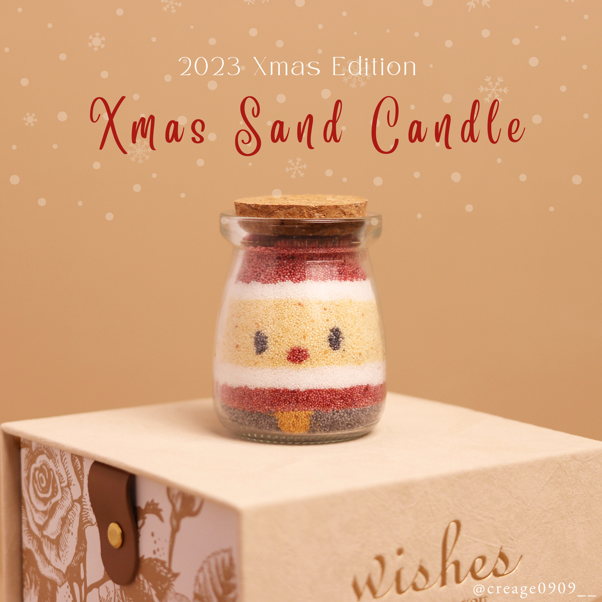 聖誕老人沙畫蠟燭 ︱ Xmas Sand Candle